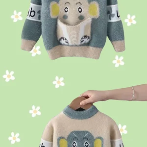 Pull garçon motif éléphant