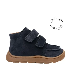 Bottillons Barefoot Anatomic Velcro Velour Bleu