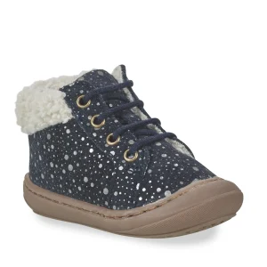 Bottines Aboco Fourrées Marine Pailleté