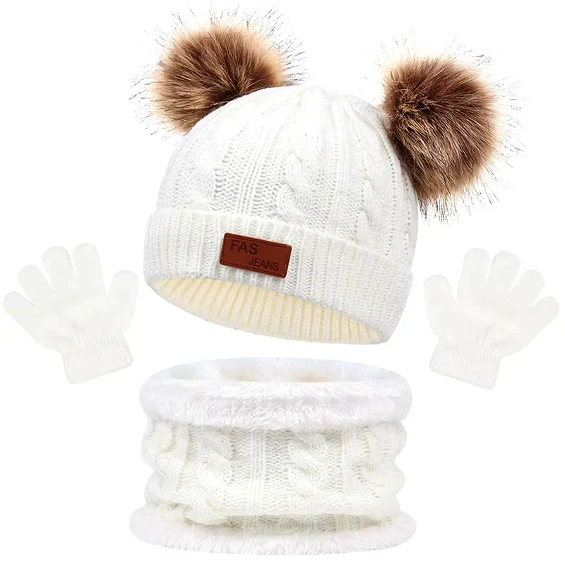Ensemble Bonnet Bébé Écharpe et Gants Hiver – Image 2