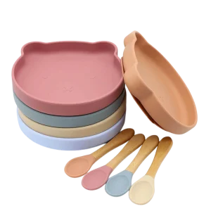 Coffret Repas Bébé Ours - Assiette et Couverts
