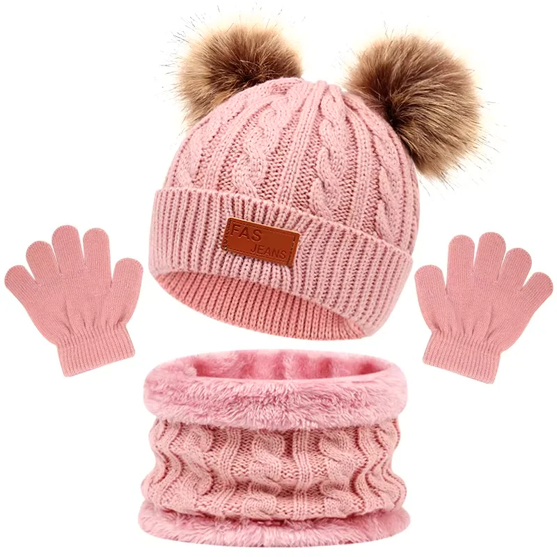 Ensemble Bonnet Bébé Écharpe et Gants Hiver – Image 3