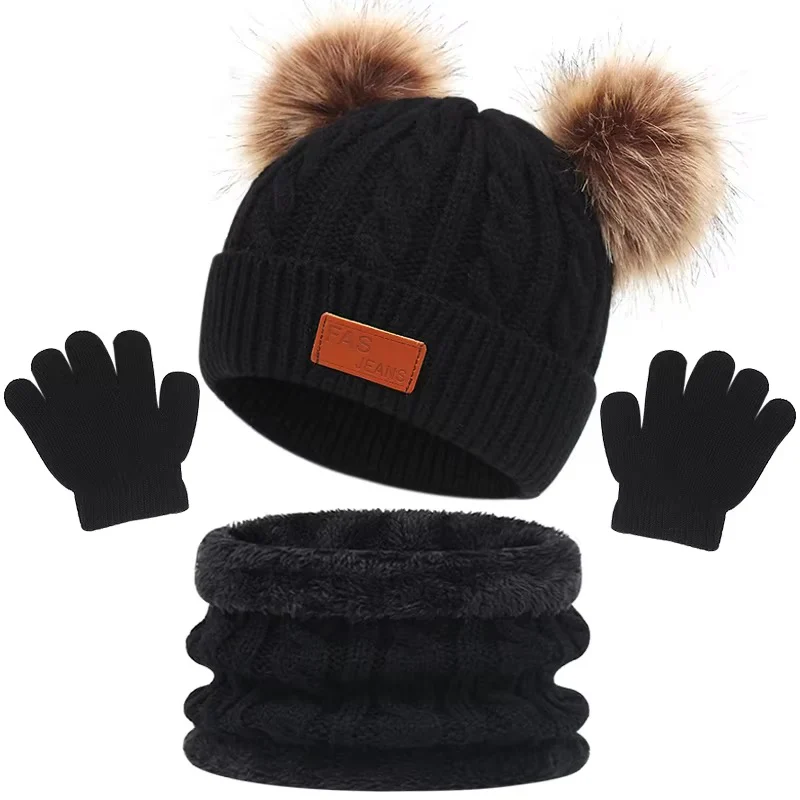 Ensemble Bonnet Bébé Écharpe et Gants Hiver – Image 4