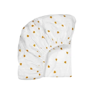 Drap housse - Olivia Coeur Moutarde